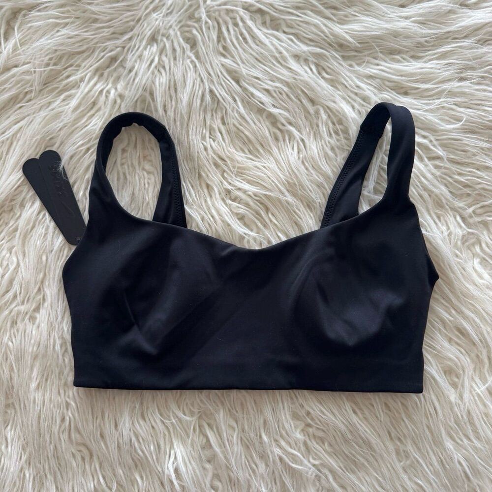 Nike Skims Matte Scoop Neck Sports Bra Obsidian Size Small